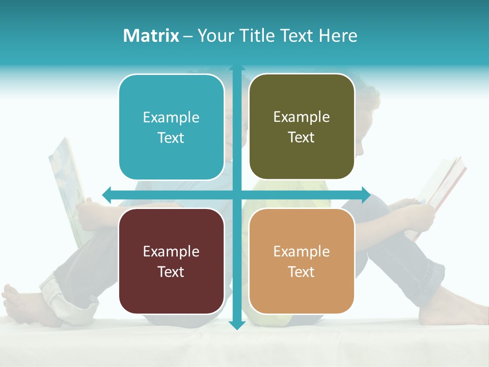 Two Friends Reading A Book, One Boy Looks At The Book Of The Other, Laughing. PowerPoint Template