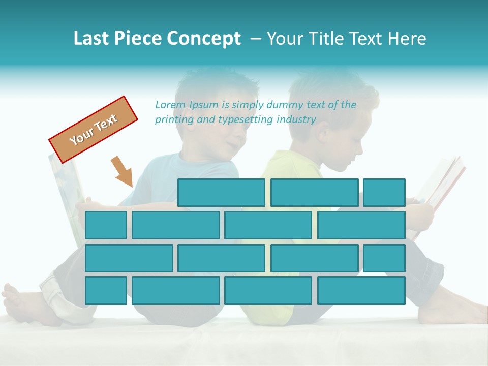 Two Friends Reading A Book, One Boy Looks At The Book Of The Other, Laughing. PowerPoint Template