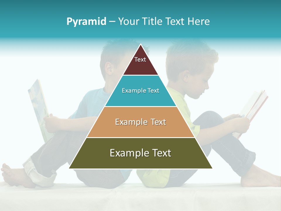 Two Friends Reading A Book, One Boy Looks At The Book Of The Other, Laughing. PowerPoint Template