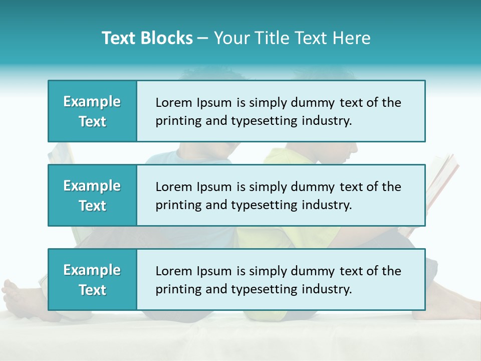 Two Friends Reading A Book, One Boy Looks At The Book Of The Other, Laughing. PowerPoint Template