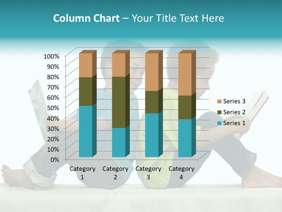 Two Friends Reading A Book, One Boy Looks At The Book Of The Other, Laughing. PowerPoint Template