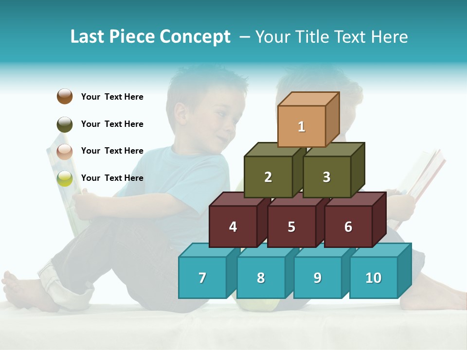 Two Friends Reading A Book, One Boy Looks At The Book Of The Other, Laughing. PowerPoint Template