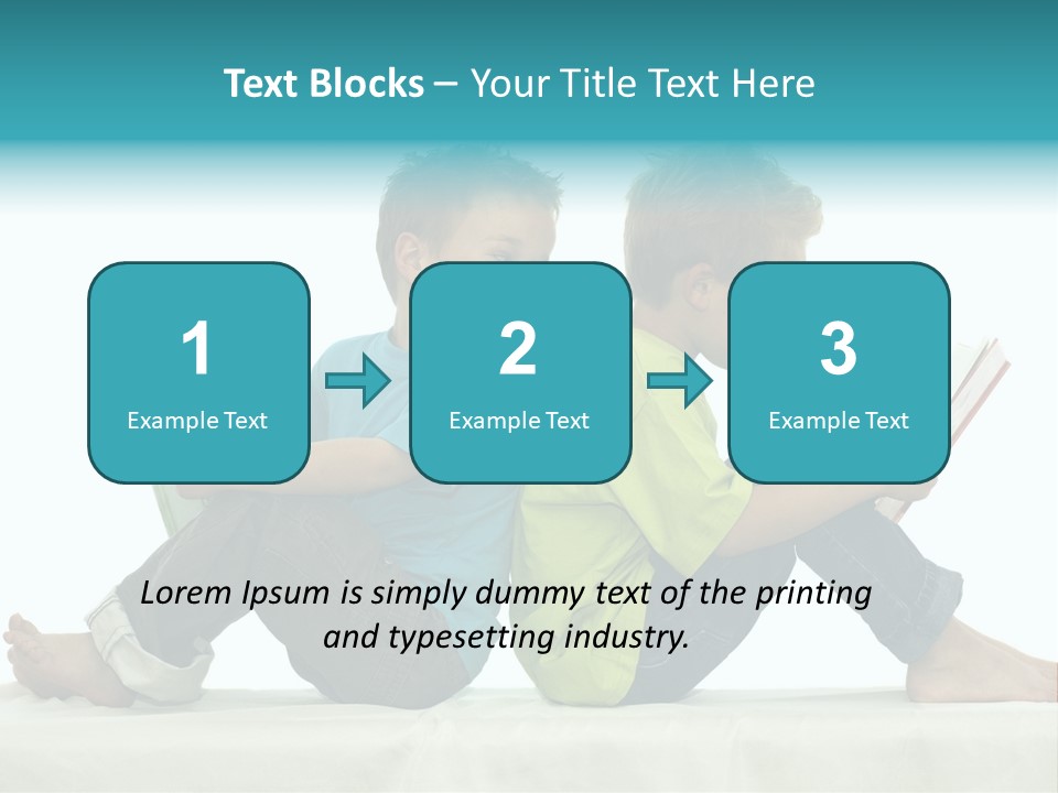 Two Friends Reading A Book, One Boy Looks At The Book Of The Other, Laughing. PowerPoint Template