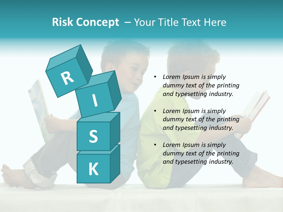 Two Friends Reading A Book, One Boy Looks At The Book Of The Other, Laughing. PowerPoint Template