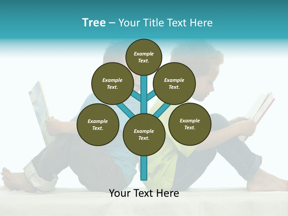 Two Friends Reading A Book, One Boy Looks At The Book Of The Other, Laughing. PowerPoint Template
