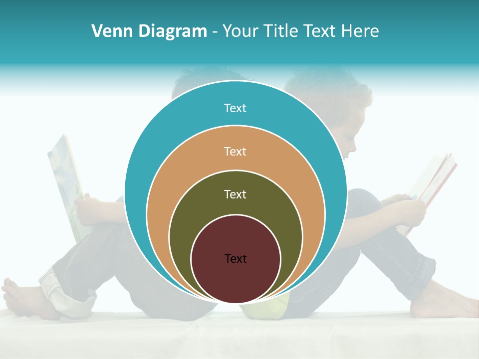Two Friends Reading A Book, One Boy Looks At The Book Of The Other, Laughing. PowerPoint Template