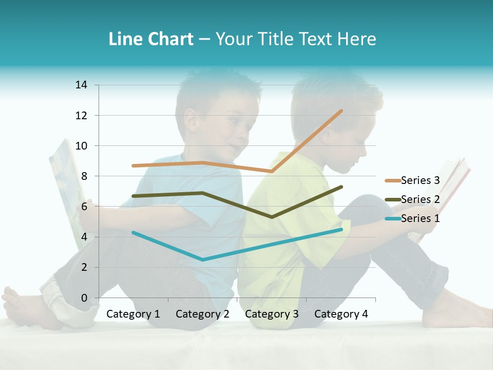 Two Friends Reading A Book, One Boy Looks At The Book Of The Other, Laughing. PowerPoint Template