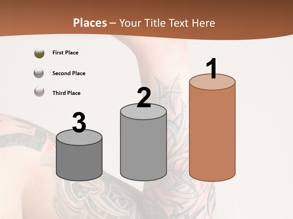 Tattoo On Arm Grey Background PowerPoint Template
