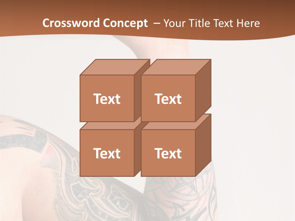 Tattoo On Arm Grey Background PowerPoint Template