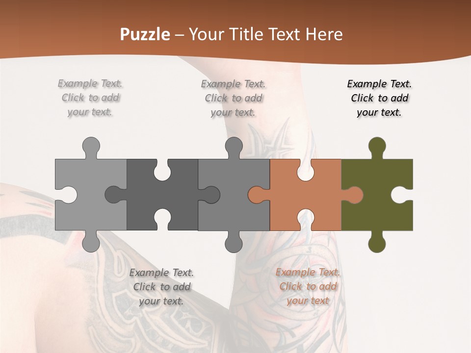 Tattoo On Arm Grey Background PowerPoint Template