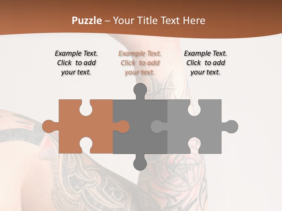 Tattoo On Arm Grey Background PowerPoint Template