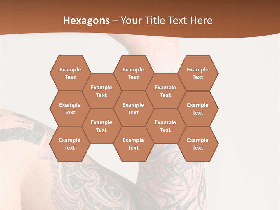 Tattoo On Arm Grey Background PowerPoint Template