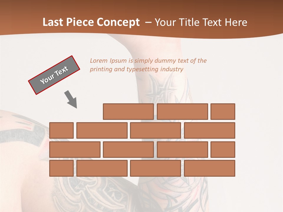 Tattoo On Arm Grey Background PowerPoint Template