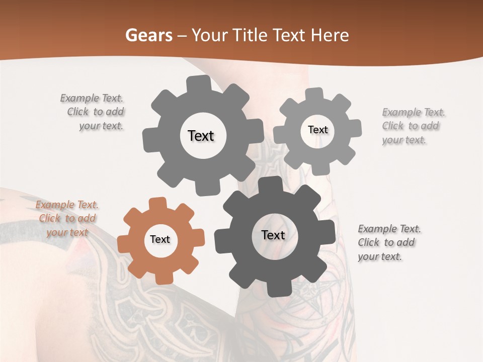 Tattoo On Arm Grey Background PowerPoint Template
