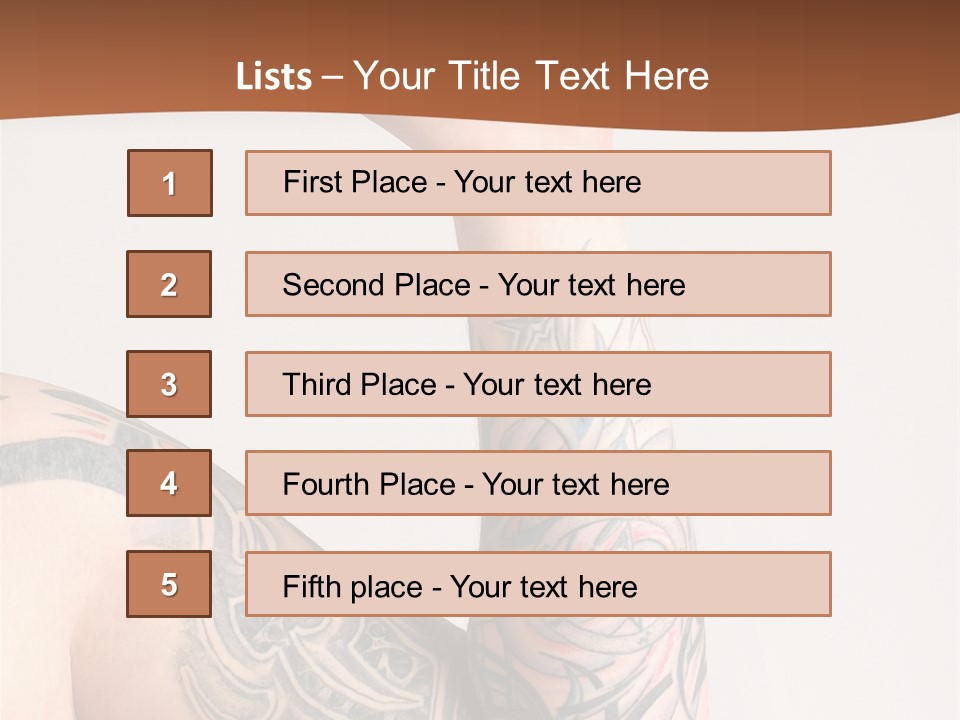 Tattoo On Arm Grey Background PowerPoint Template