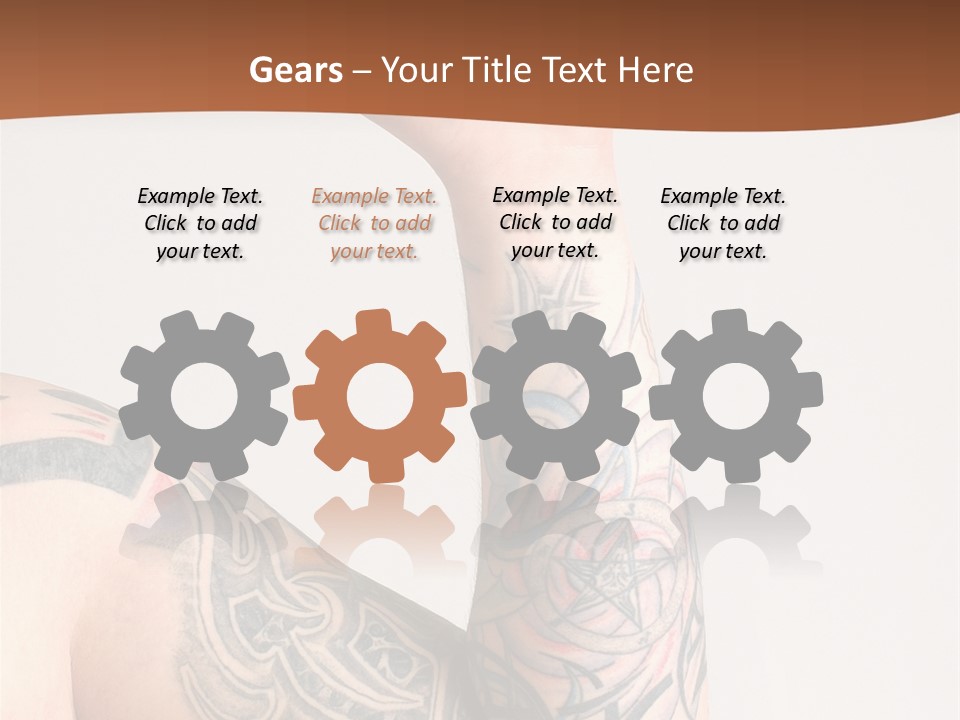 Tattoo On Arm Grey Background PowerPoint Template