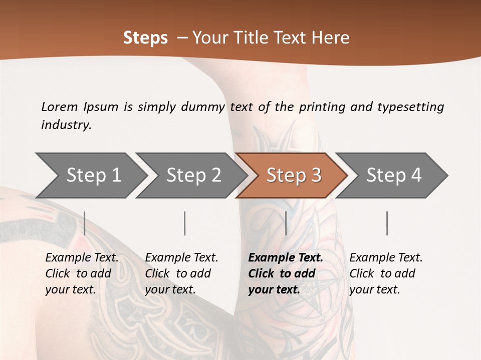 Tattoo On Arm Grey Background PowerPoint Template