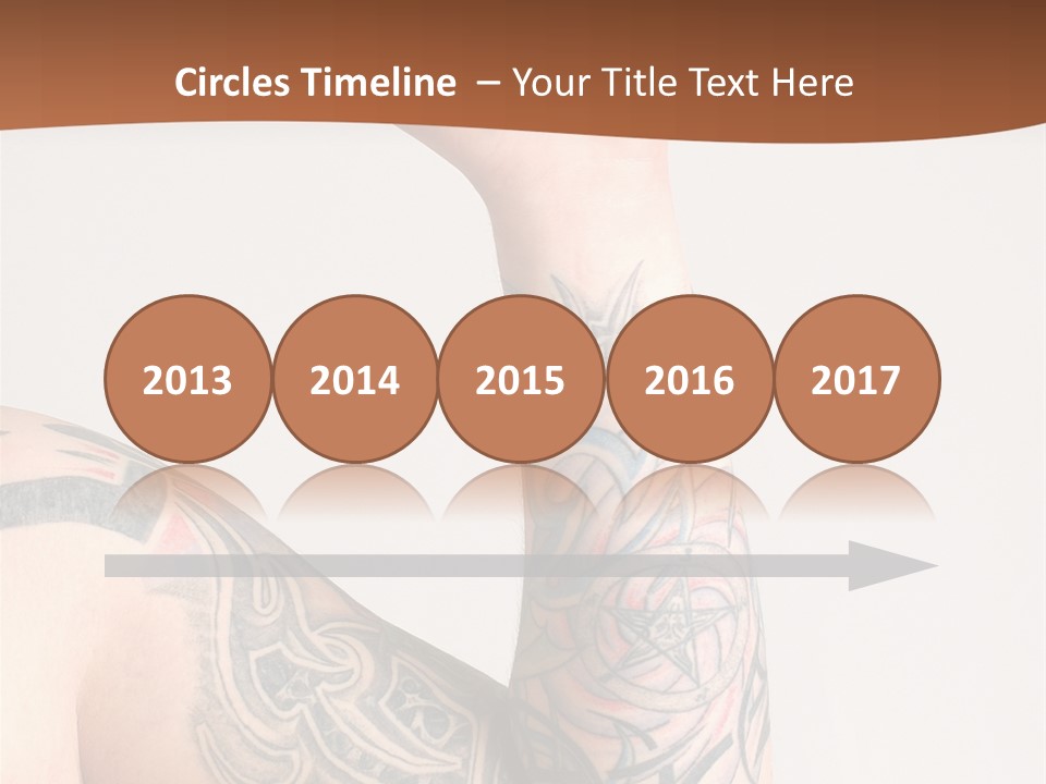 Tattoo On Arm Grey Background PowerPoint Template