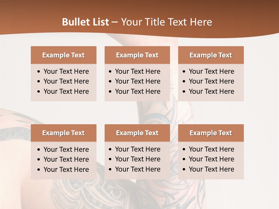 Tattoo On Arm Grey Background PowerPoint Template