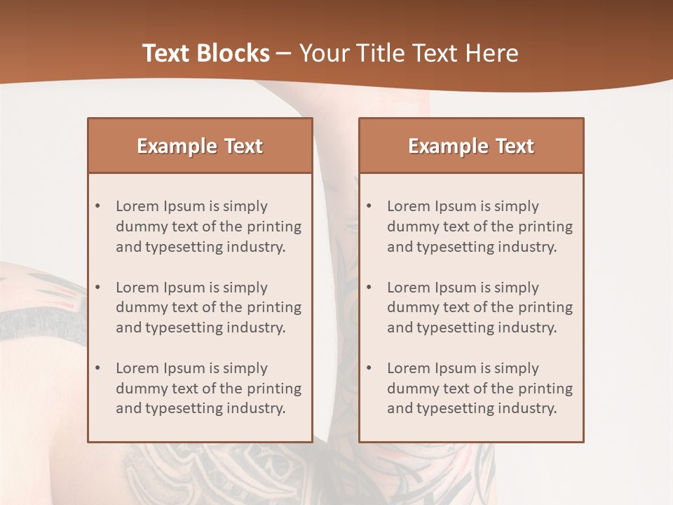 Tattoo On Arm Grey Background PowerPoint Template