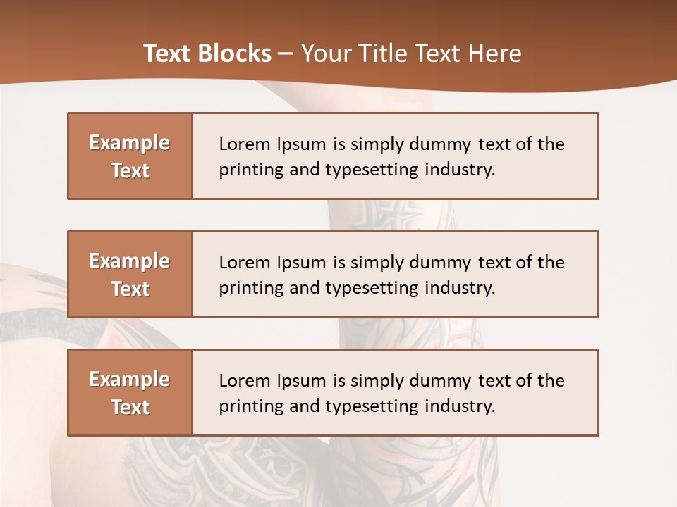 Tattoo On Arm Grey Background PowerPoint Template