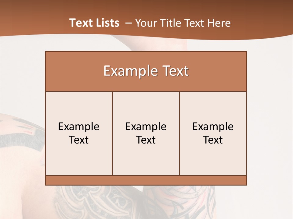 Tattoo On Arm Grey Background PowerPoint Template