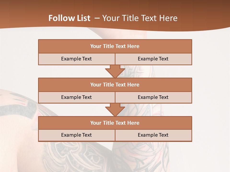 Tattoo On Arm Grey Background PowerPoint Template