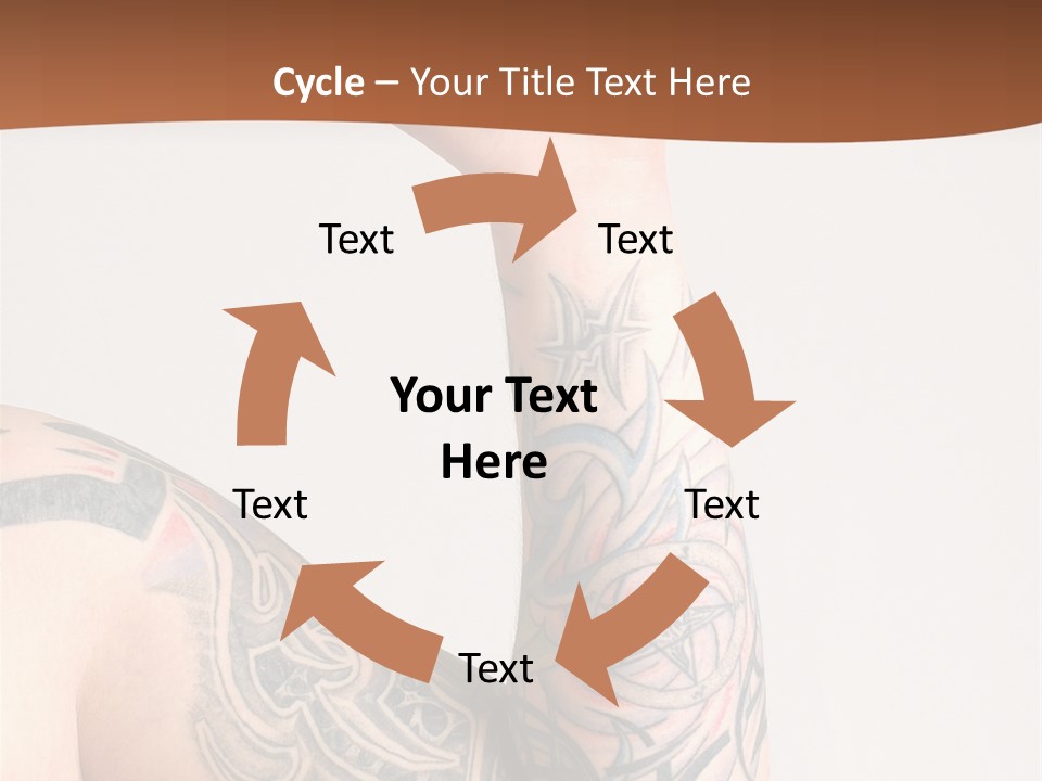 Tattoo On Arm Grey Background PowerPoint Template