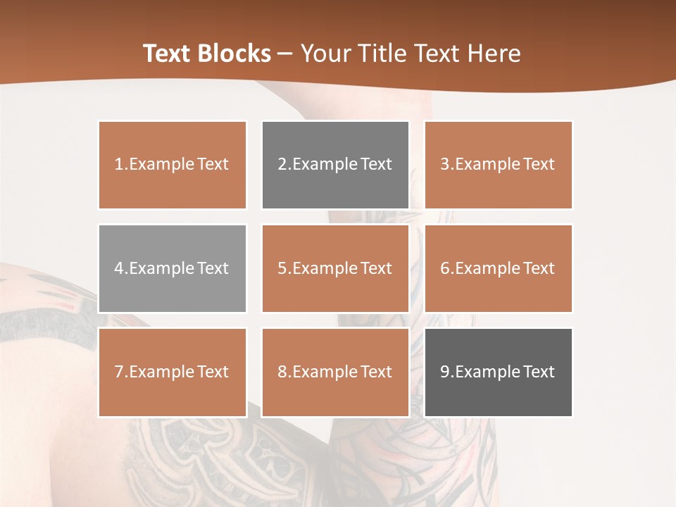 Tattoo On Arm Grey Background PowerPoint Template