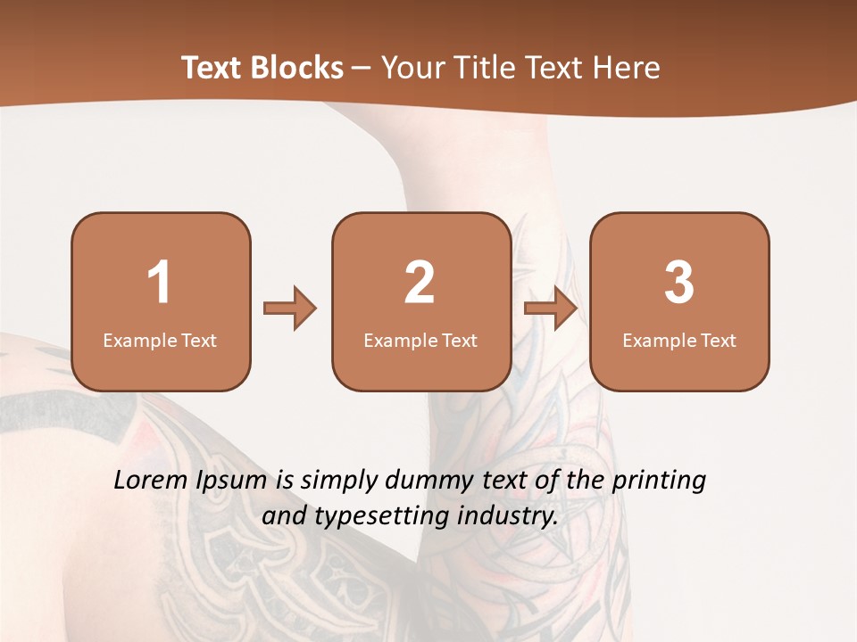 Tattoo On Arm Grey Background PowerPoint Template