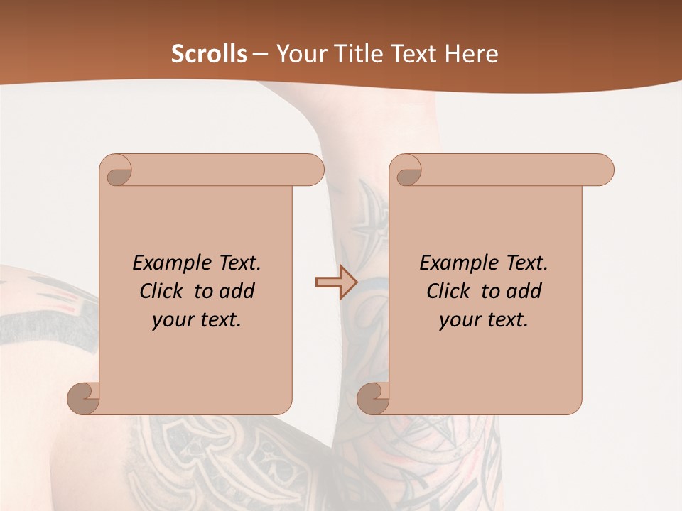 Tattoo On Arm Grey Background PowerPoint Template