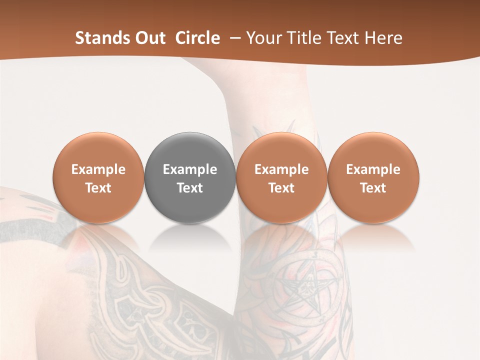 Tattoo On Arm Grey Background PowerPoint Template