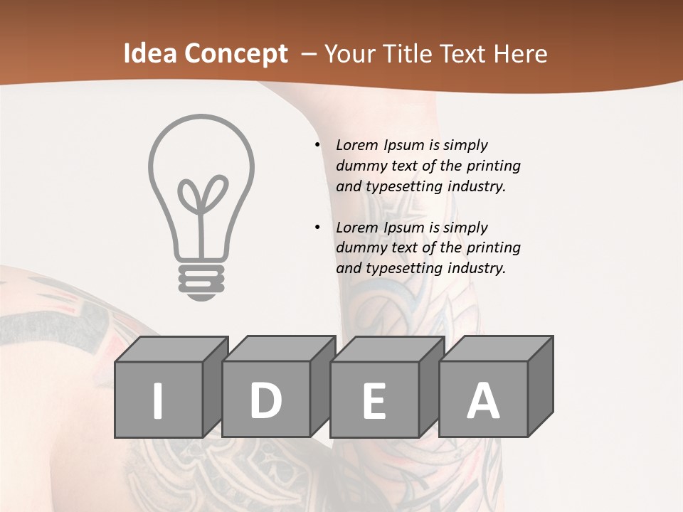 Tattoo On Arm Grey Background PowerPoint Template