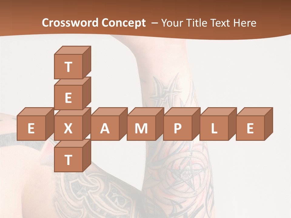 Tattoo On Arm Grey Background PowerPoint Template