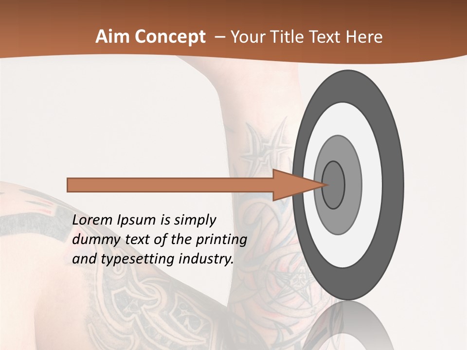 Tattoo On Arm Grey Background PowerPoint Template