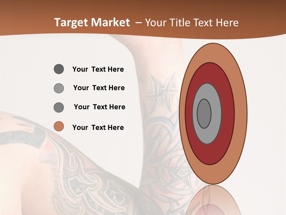 Tattoo On Arm Grey Background PowerPoint Template