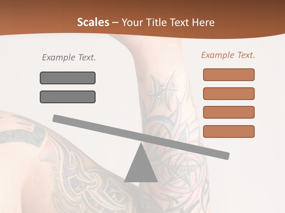Tattoo On Arm Grey Background PowerPoint Template