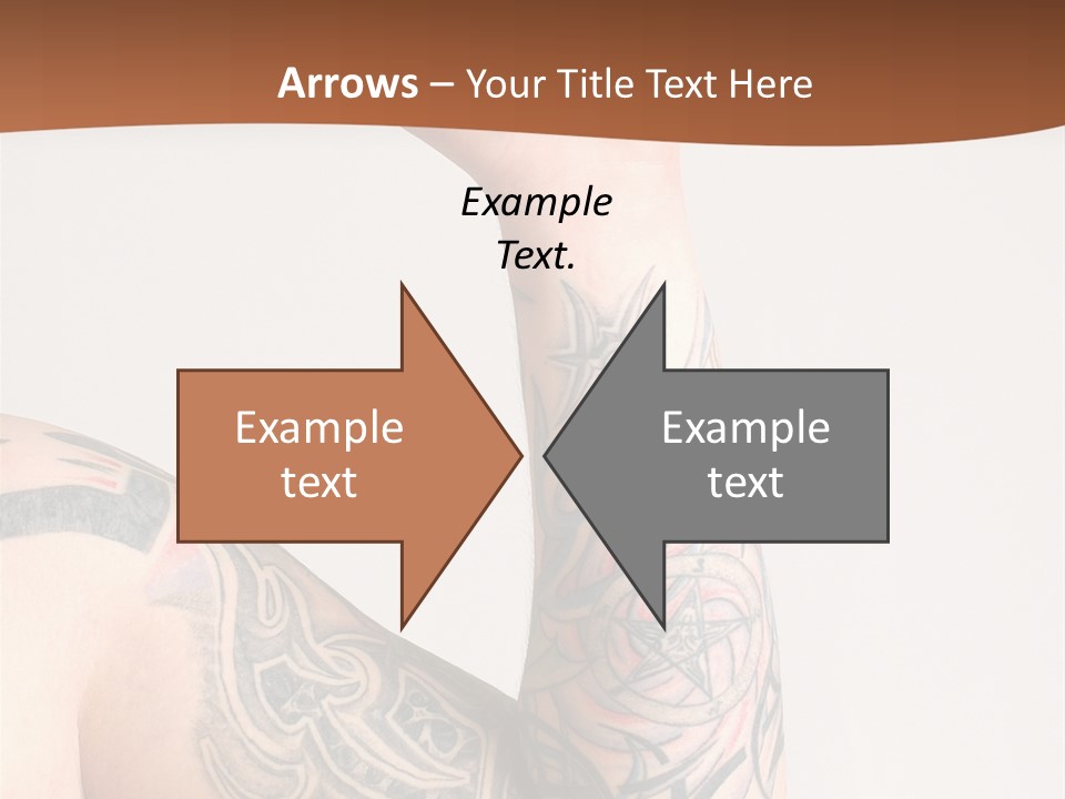 Tattoo On Arm Grey Background PowerPoint Template