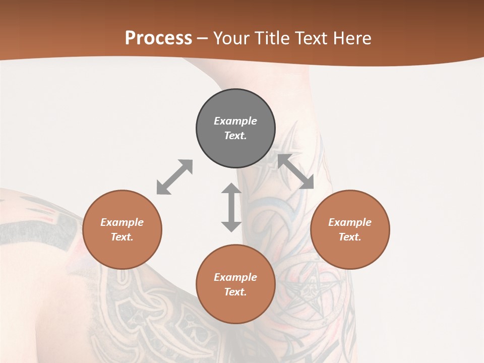 Tattoo On Arm Grey Background PowerPoint Template