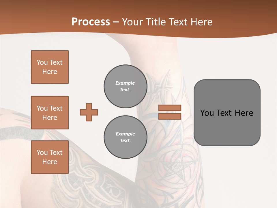 Tattoo On Arm Grey Background PowerPoint Template