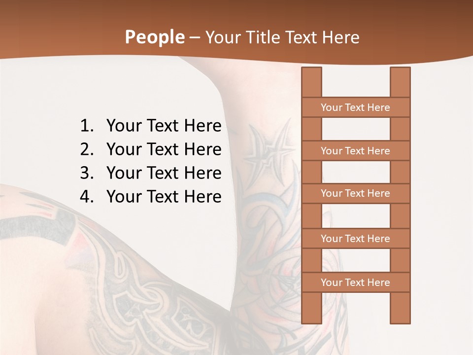 Tattoo On Arm Grey Background PowerPoint Template