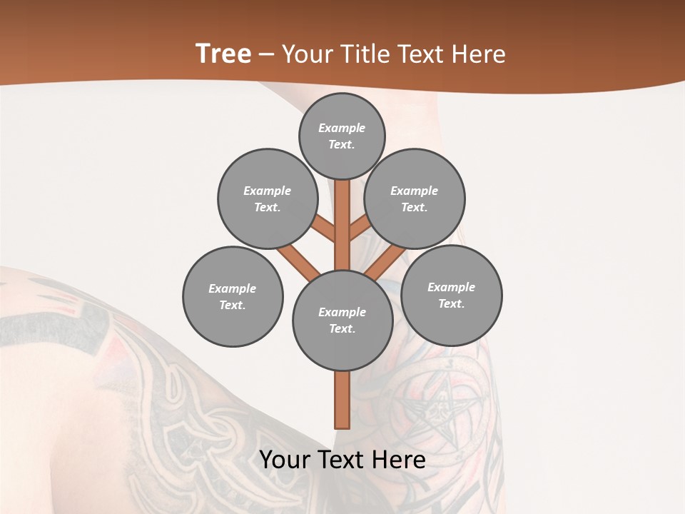 Tattoo On Arm Grey Background PowerPoint Template