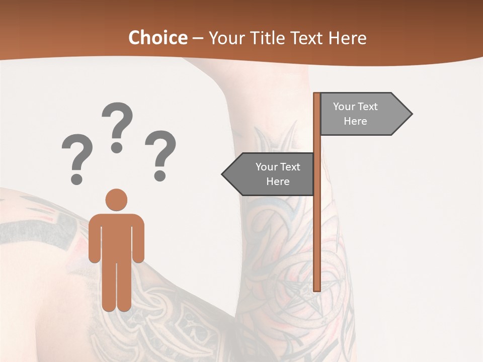 Tattoo On Arm Grey Background PowerPoint Template