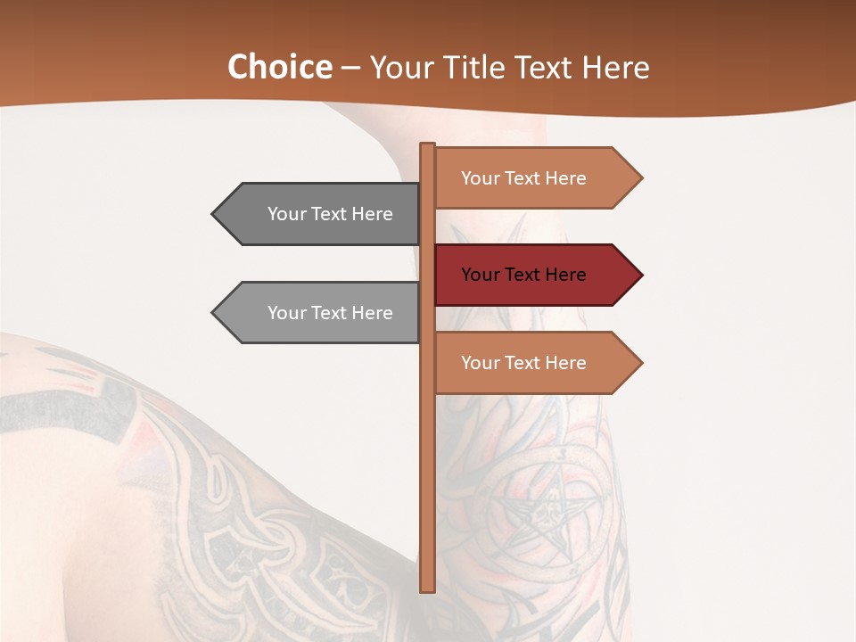 Tattoo On Arm Grey Background PowerPoint Template