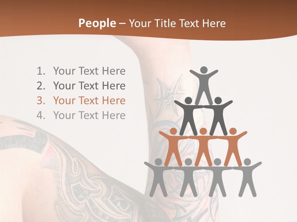 Tattoo On Arm Grey Background PowerPoint Template
