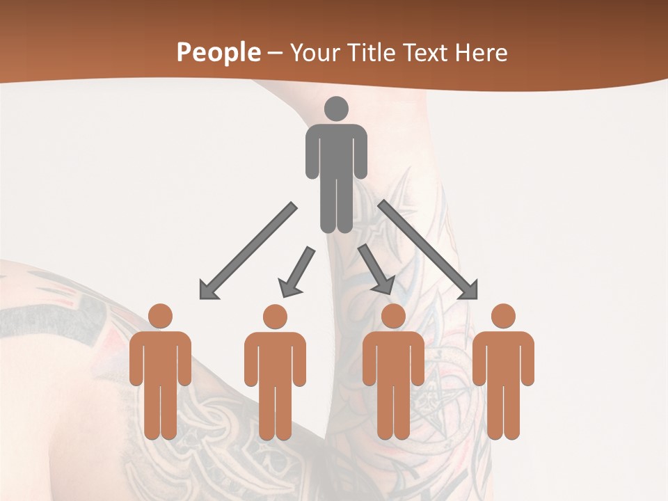 Tattoo On Arm Grey Background PowerPoint Template