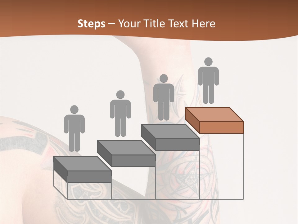 Tattoo On Arm Grey Background PowerPoint Template