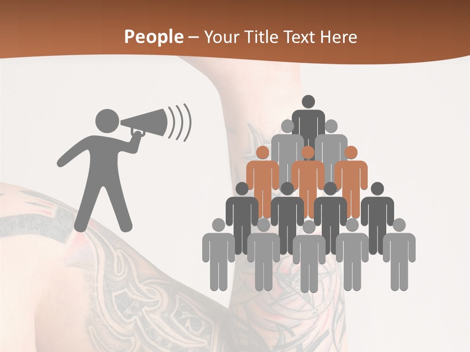 Tattoo On Arm Grey Background PowerPoint Template