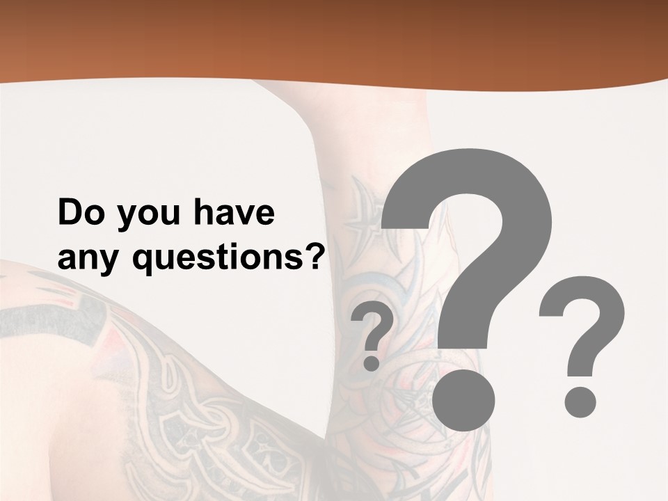 Tattoo On Arm Grey Background PowerPoint Template