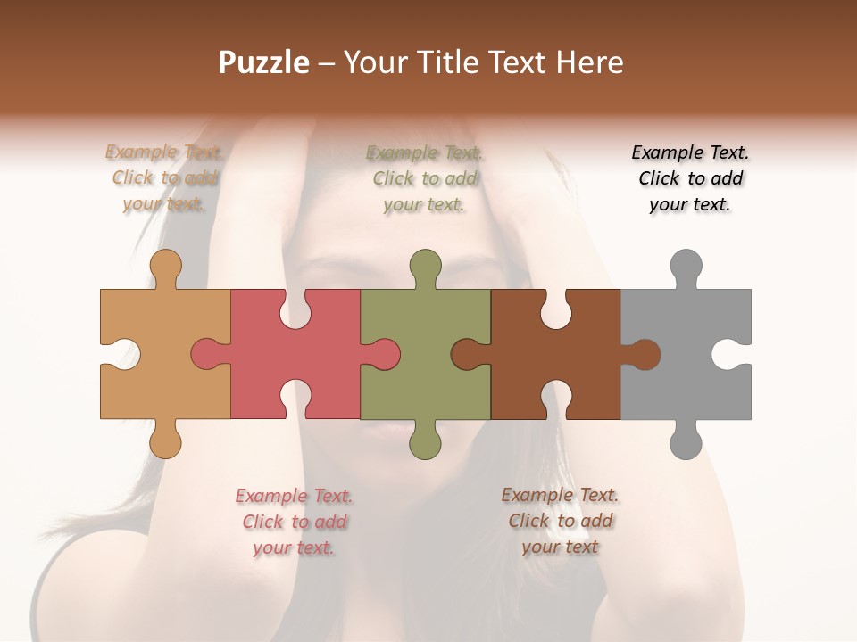 Woman With A Headache Over White Background PowerPoint Template